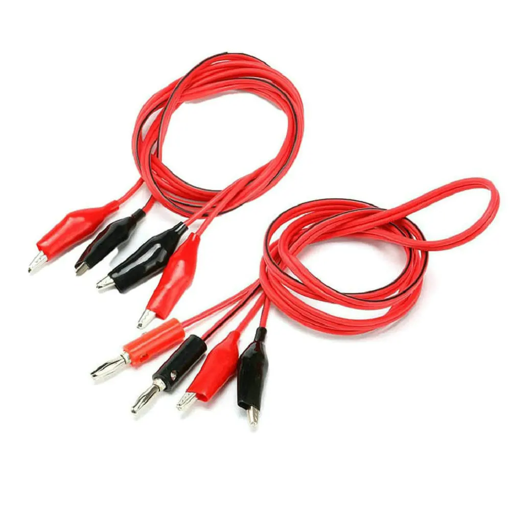 Alligator Clip to AV Banana Plug Test Cable Lead Connector Dual Tester Probe Crocodile Clip for Multimeter Measure Tool 1M