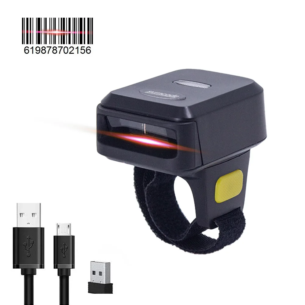2D Barcode Scanner Portable Finger Handheld Wearable Ring 1D 2D Bar Code Reader BT+2.4G Wireless for Windows PC Computer 18