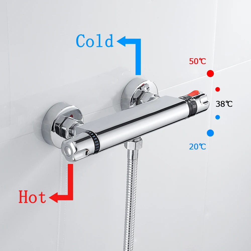 Thermostatic Shower Faucets Set Bathroom Mixing Valve