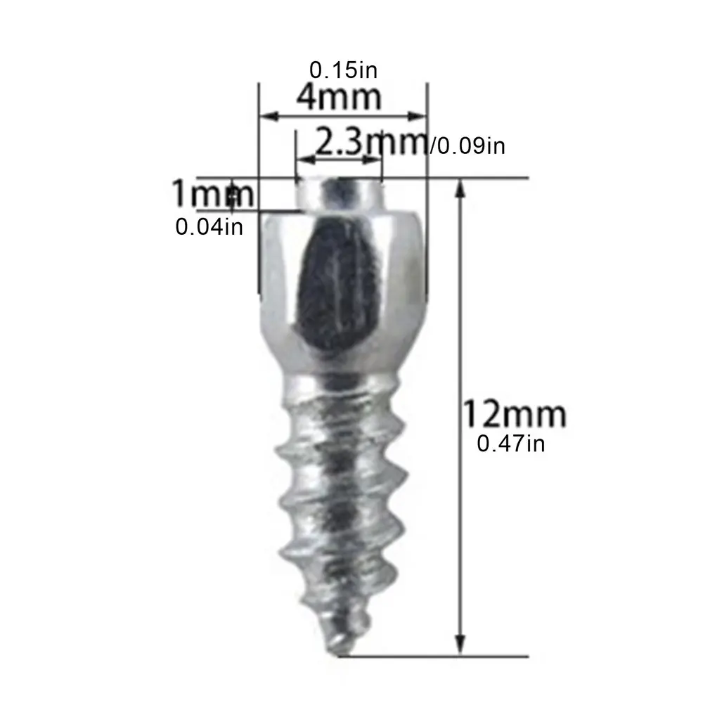 Wheel Tyre Studs 100Pcs 500Pcs 4*9mm/12mm Snow Screws Tire Studs Anti Skid Falling Spikes Wheel Tyres Winter Emergency for Car Motorcycle Bicycle