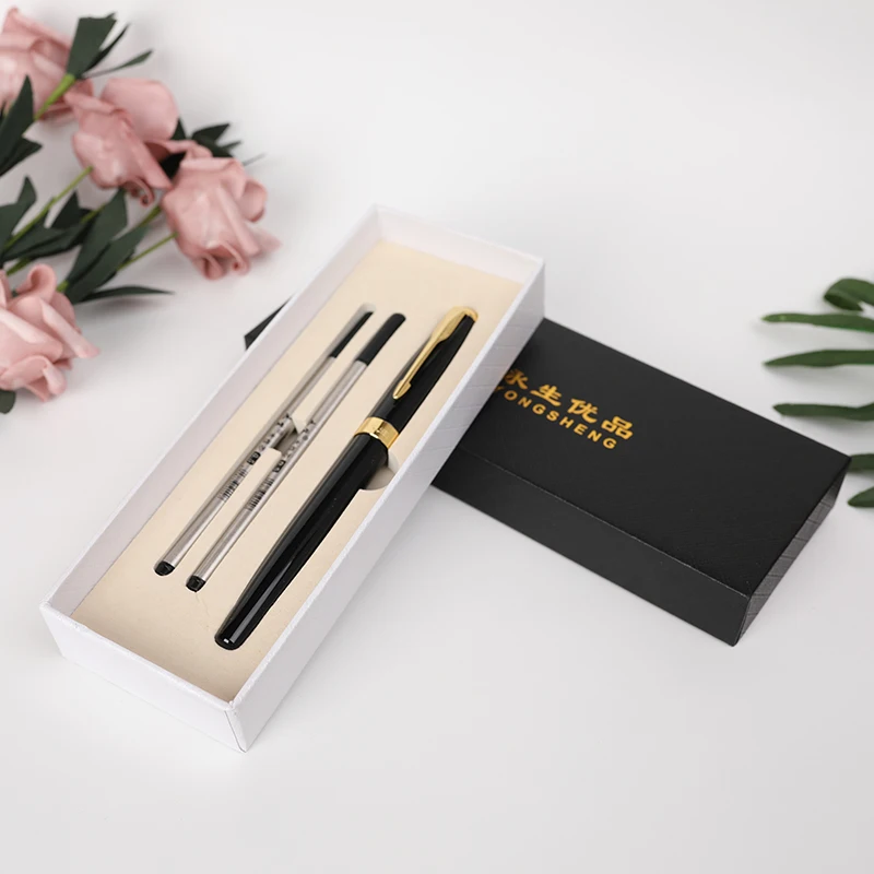 

Luxury Metal Roller Ball Pen with 0.5mm Black Ink Refill Ballpoint Pens Blue ink Rollerball Signature pen for Christmas Gift