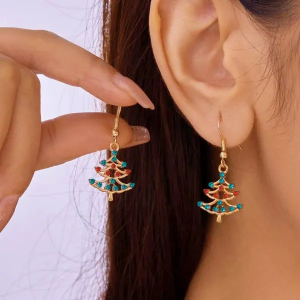 Kreative Weihnachts-Element-Ohrringe für Frauen, Weihnachtsmann, Schneeflocke, Elch, Glocken, Tropfenohrringe, Ästhetik, Neujahr, Schmuck, Geschenk – Detail 5
