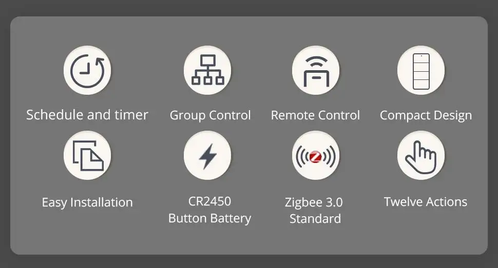 Zemismart 4 Gangs Zigbee Wireless Scene Switch Push Button Power by Battery Cust