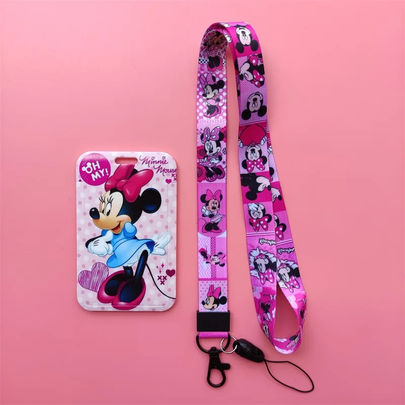 Disney Mickey Minnie Mouse cordino porta Badge identificativo verticale con  tracolla per cordino da collo porta Badge da lavoro