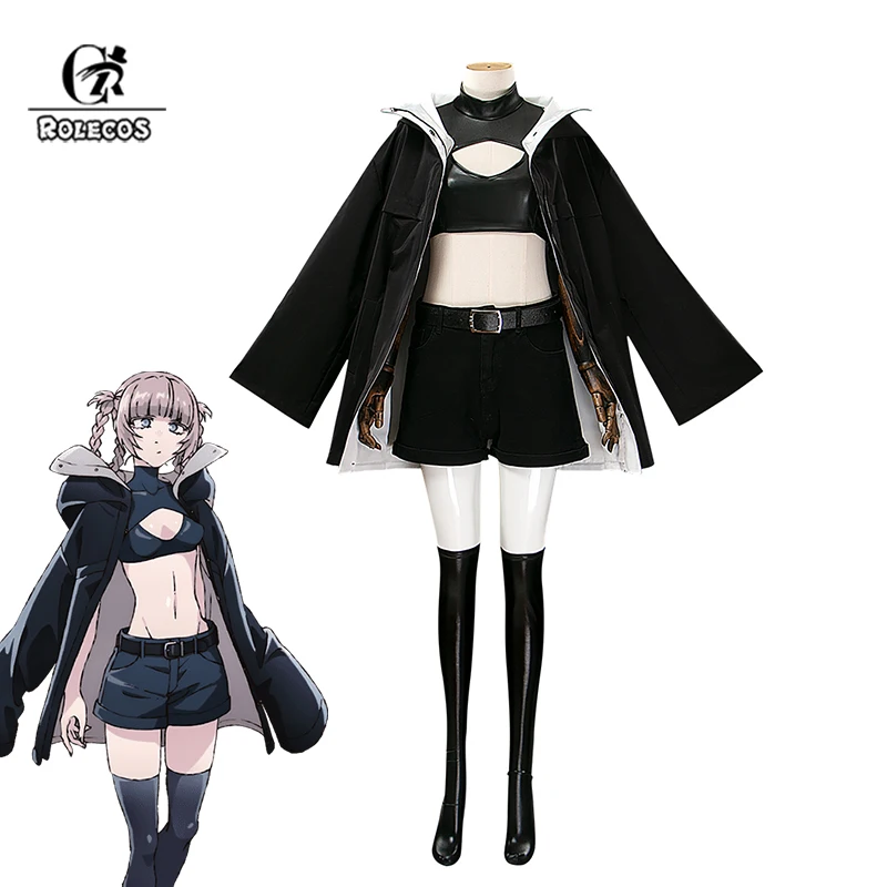

ROLECOS Anime Yofukashi no Uta Nanakusa Nazuna Cosplay Costume Halloween Party Outfit Women Cosplay Costume with Hooded Cloak