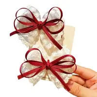 D7YD Lace Hair Clips Accessories For Toddler Girls Lightweight Everyday Sweet Bowknot Hairpins Barrettes