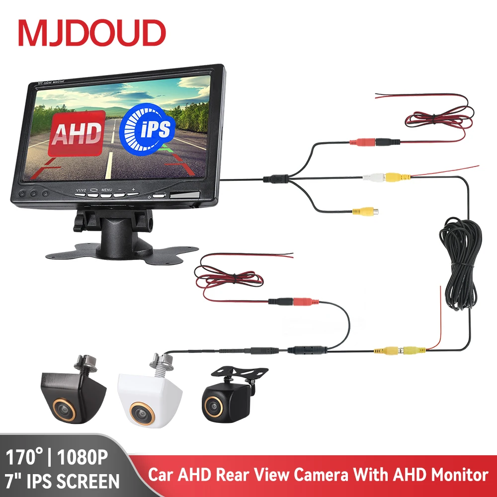 Mjdoud 1224v 7 Inch Ahd 1024*600 Car Monitor With Rearview Camera