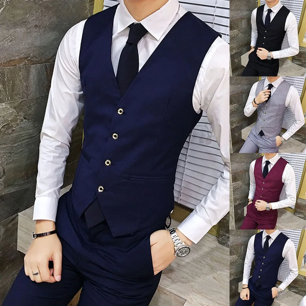 Description Picture 3 of itemSuit Vest Business V-neck Color Daily Waistcoat Formal Indoor Mens Office Outdoor Regular Appointments British