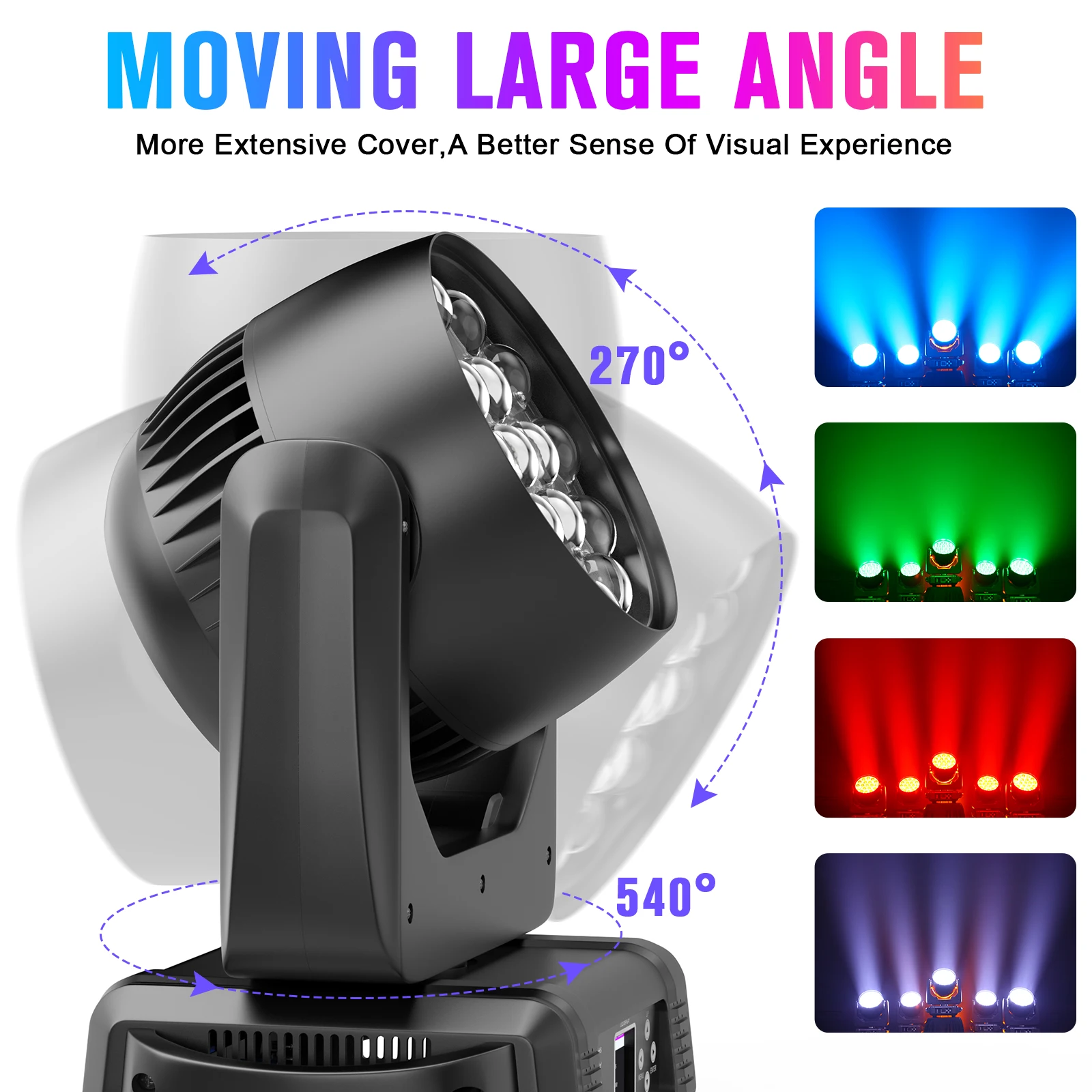 Moving Head Light 19x15W DMX512 High Brightness Light Wash Zoom Stage DJ Disco Bar Party Dance Hall KTV