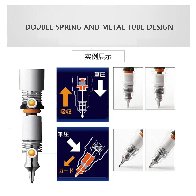1PCS Zebra Ma85 DelGuard Mechanical Pencil 0.5mm 0.3mm 0.7mm Unbreakable Multi Colored Pencils With Eraser For School Supplier 4