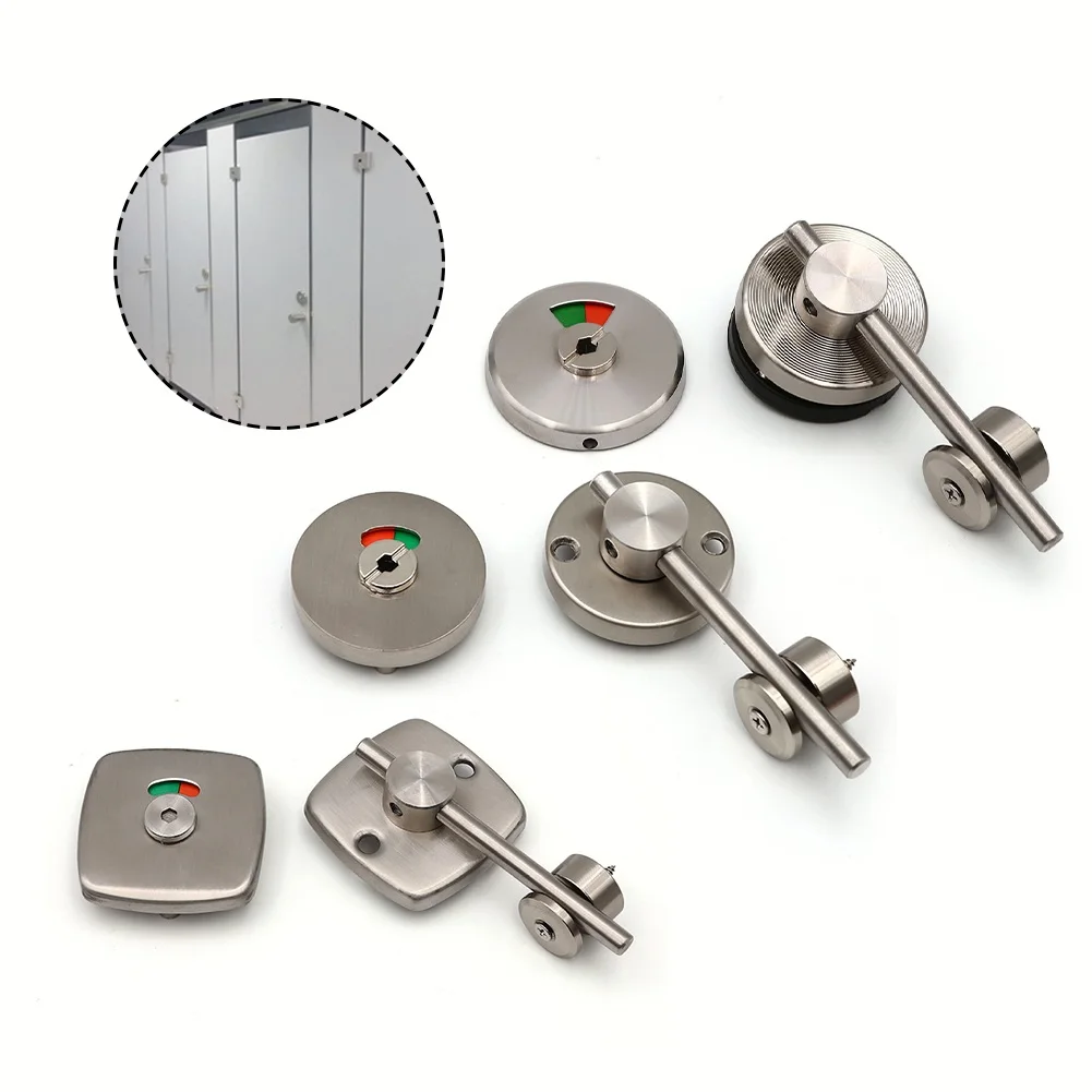 Toilet Indicator Lock Round Rod Latch Stainless Steel Bathroom Partition Indicator Bolt Door Buckle Home Improvement Hardware