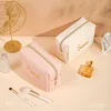 Personalized Embroidery Makeup Bag Portable PU Saffiano Leather Waterproof Toiletry Cosmetic Kits for Man Woman Custom Name Logo 5