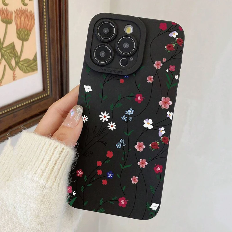 Vintage Floral Pattern Soft Silicone Phone Case Cover