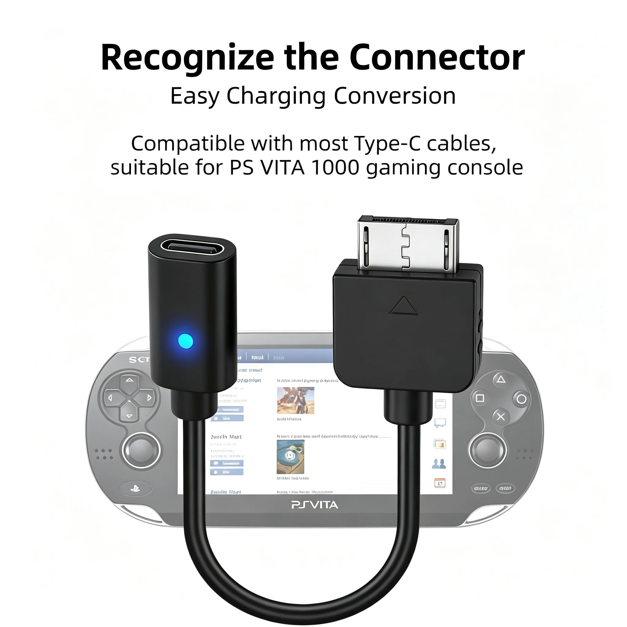 PS Vita 1000용 Type-C 여성용 충전 어댑터 플레이스테이션 PSVita 1000용 충전기 유형 C 케이블 어댑터 변환기