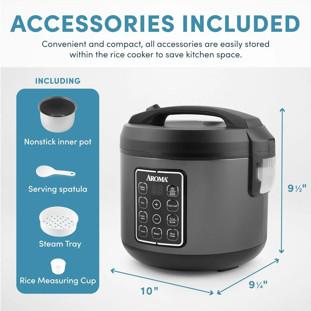 Rice Cooker 12-Cup (Cooked), Digital Rice & Grain Multicooker, Programmable Digital Controls with Automatic Keep Warm Mode 5