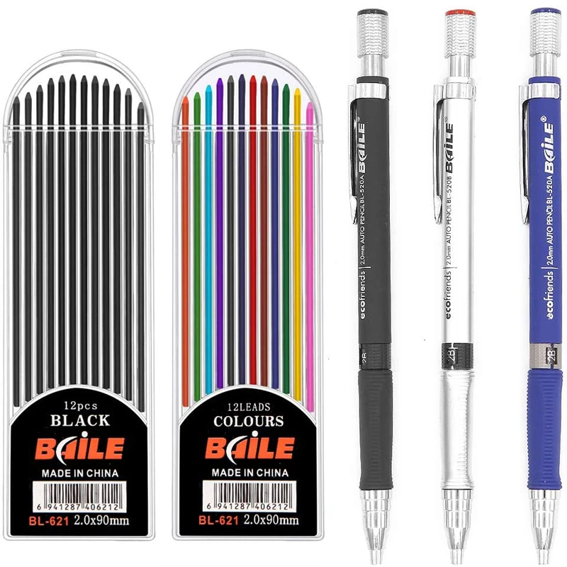 Mechanical Pencils School Pencil 2b 2 0mm Colors Mechanical Pencil