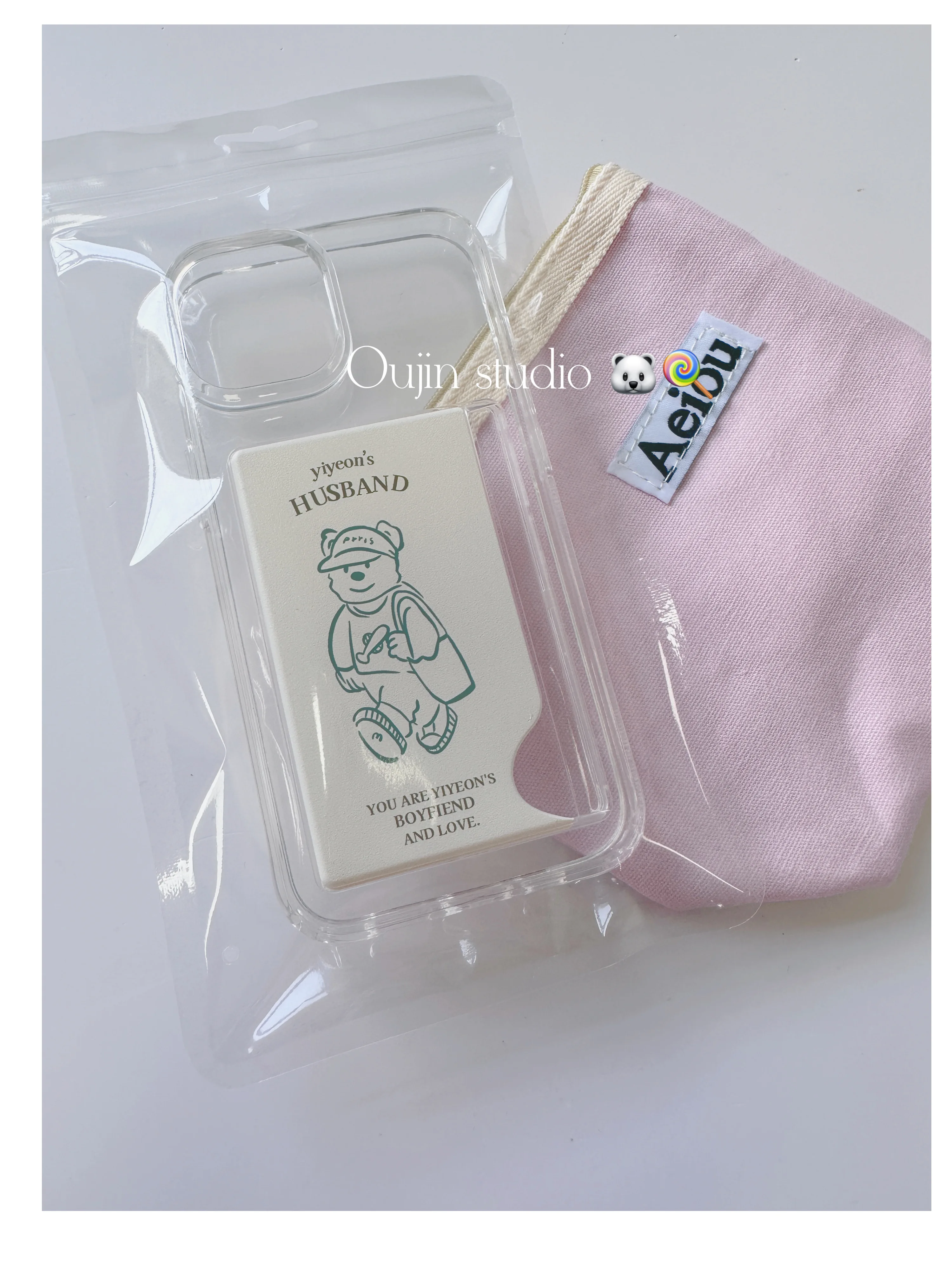 Niche Design High-End Texture Insertable Card High Transparent Cute Little Bear Bunny Suitable for 15/13pro/14promax/11/12/14 Ph