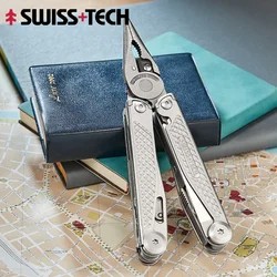 SWISS TECH 18 In 1 Multitool Folding Pliers Multi-functional Tools Scissors Saw EDC Outdoor Survival Equipment