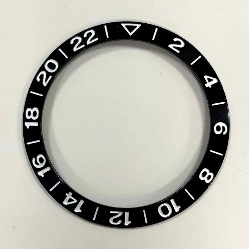 Aluminum Sloping Watch Bezel Insert with GMT Font, 38x30.5mm