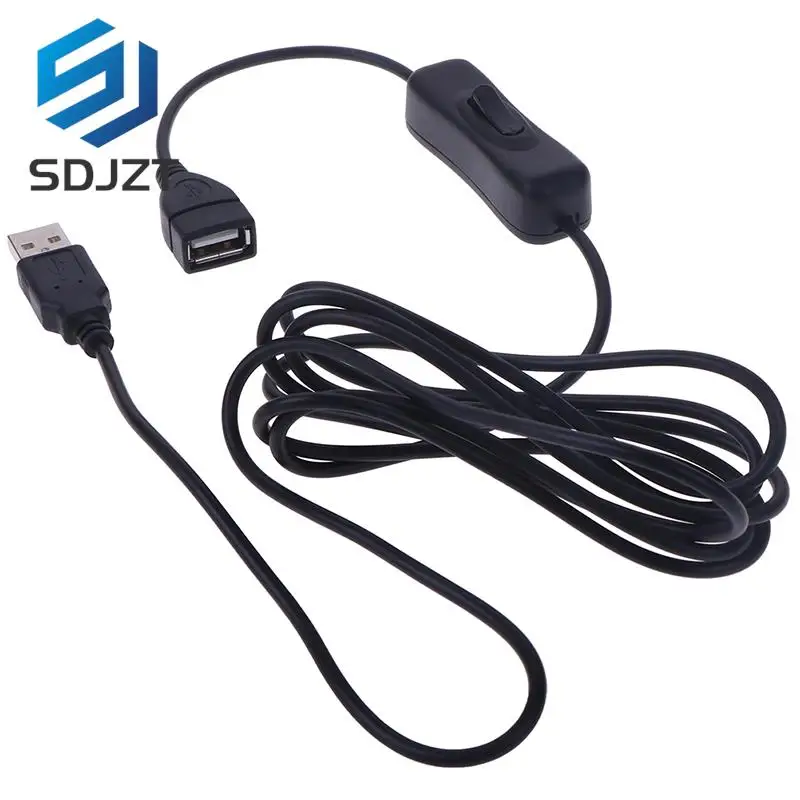 

1Pc 2m USB Cable Male to Female Switch ON OFF Cable Toggle LED Lamp Power Line