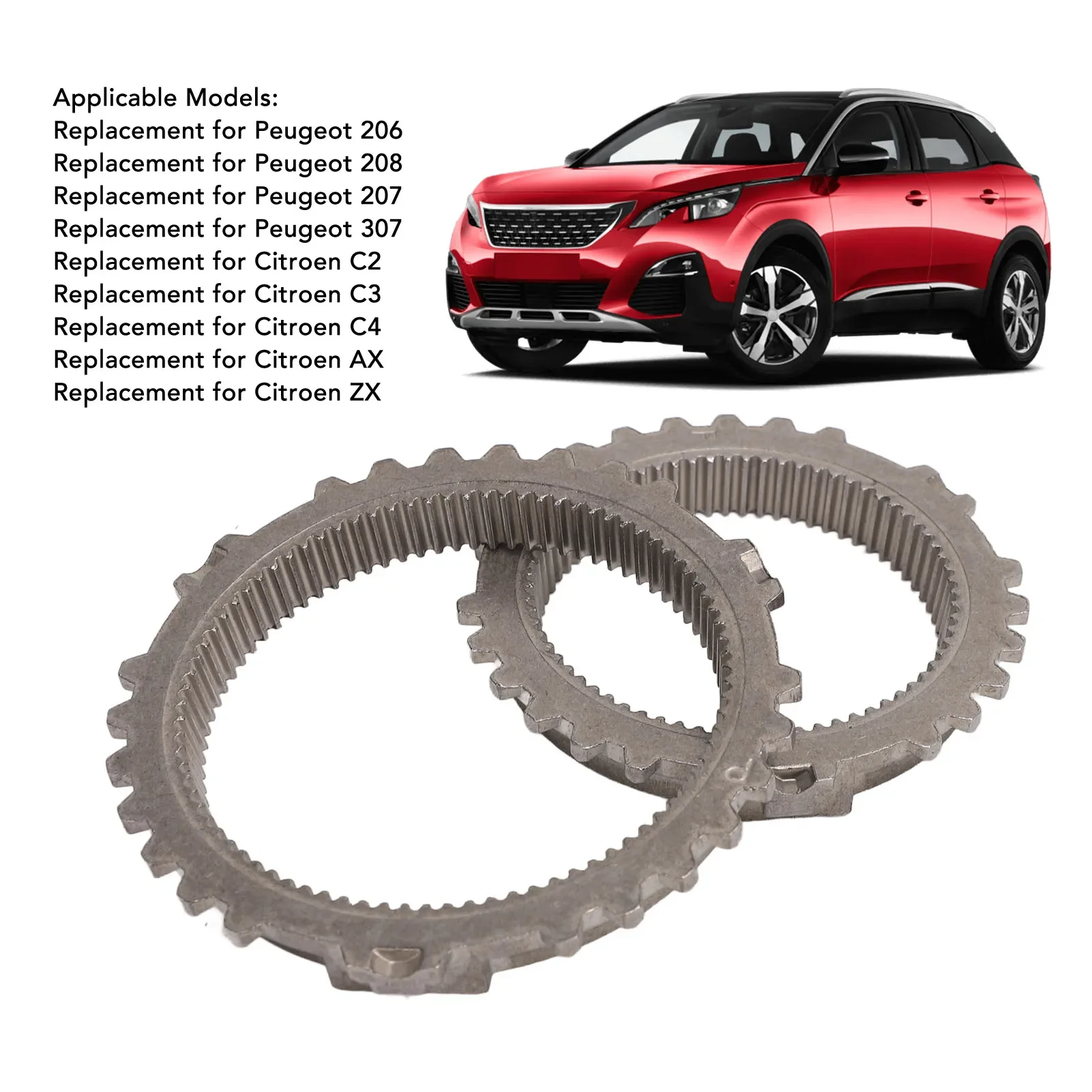 1 Pair Synchronization Ring Standard 232407 232408 Replacement For Peugeot 206 207 208 Citroen ZX