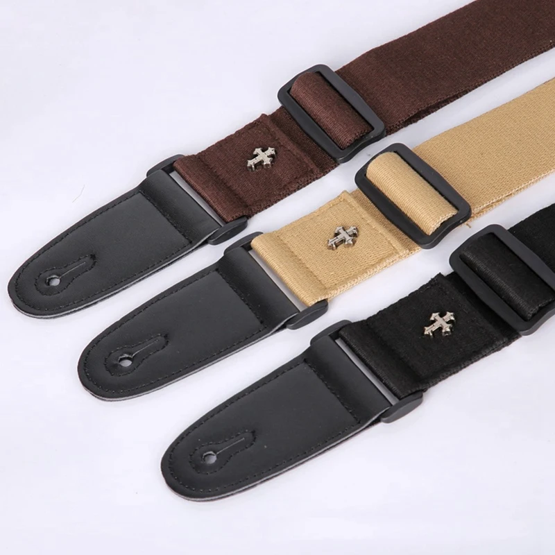 Brown Guitar Strap Folk Acoustic Guitar Electric Electric Bass Ukulele Strap Durable