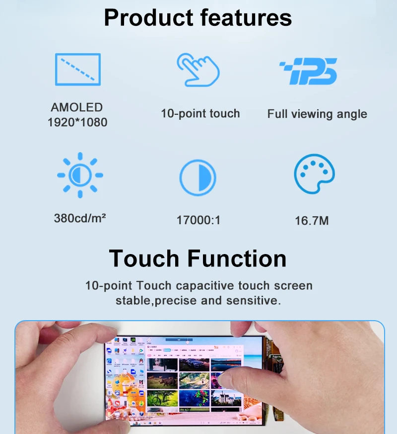 Wisecoco-módulo de Exibição Capacitivo Amoled Touch Screen In-cell Displays Mipi Placa Controladora 55 1920x1080 60hz - Imagem 5