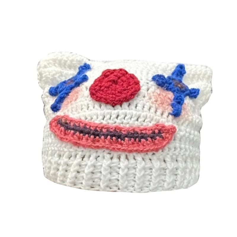 Clown Beanie Cap Funny Knitting Hat for Shopping Walking Universal Windproof Outdoor Activity Women Casual Wholesale 4