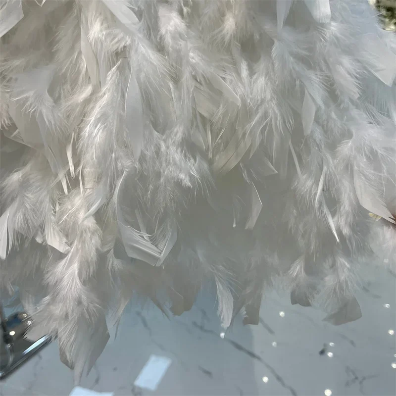Sweet Skirts Women 2023 Faldas Mujer De Moda High Waist A-line Feather Saia Fashion Korean Jupe \'mini Party Skirt New Bottoms