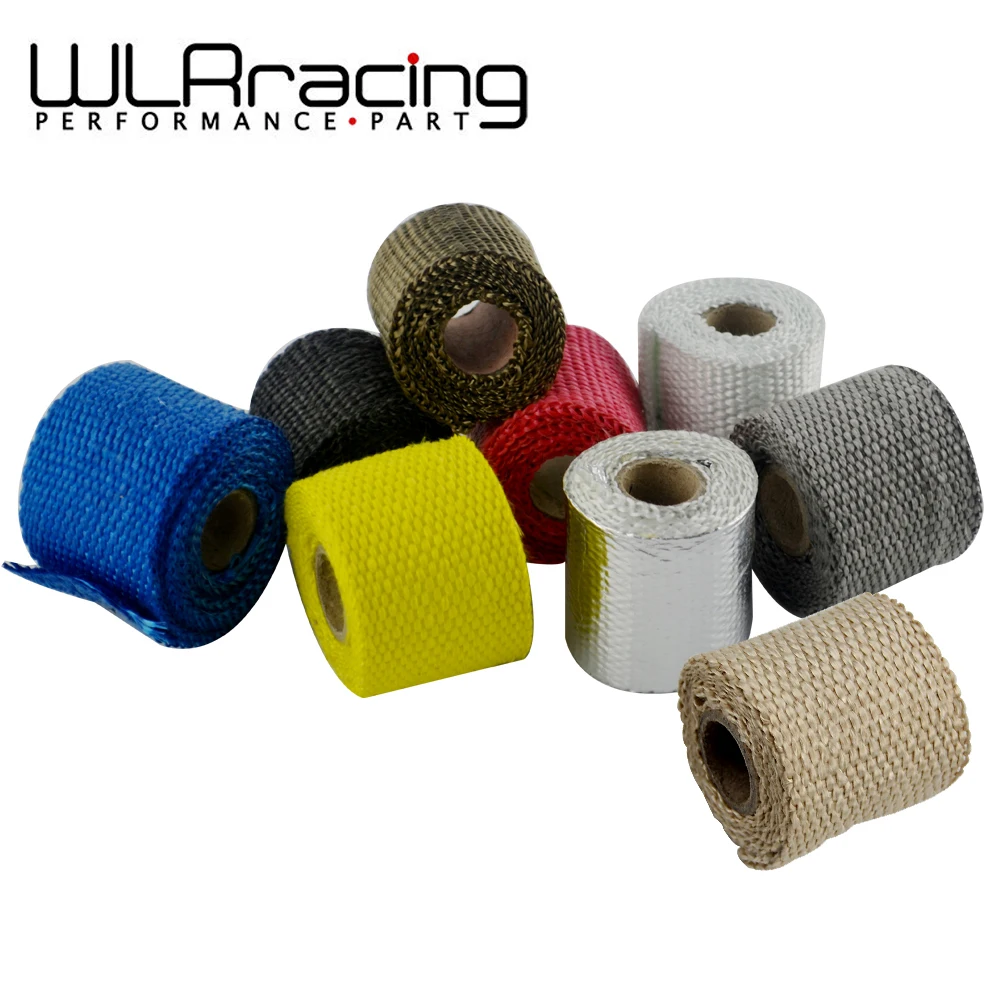 WLR RACING 2"x 1M Performance Titanium/Black Exhaust Heat Wrap Roll