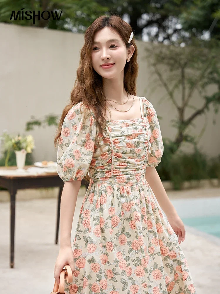 ★YOUHEE★FLOWER PATTERN PUFF DRESS MUSINSA | YOUHEE FLOWER PATTERN PUFF DRESS WHITE