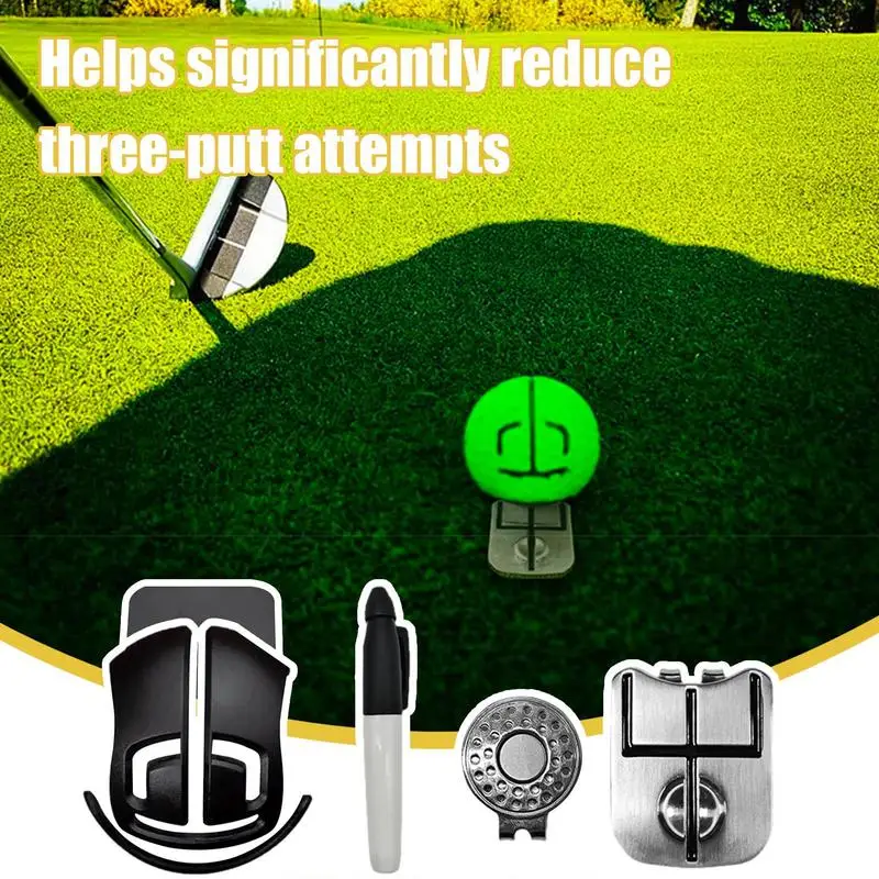 1Set Strumento Per La Marcatura Dell'Allineamento Della Pallina Da Golf Pallina Da Golf Scriber Fodera Per Pallina Da Golf Triple Track Putter Stencil