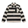 BOB DONG 16oz Canvas Striped Biker Jacket Spring Men Unlined 3-Pocket Chore Coat 1