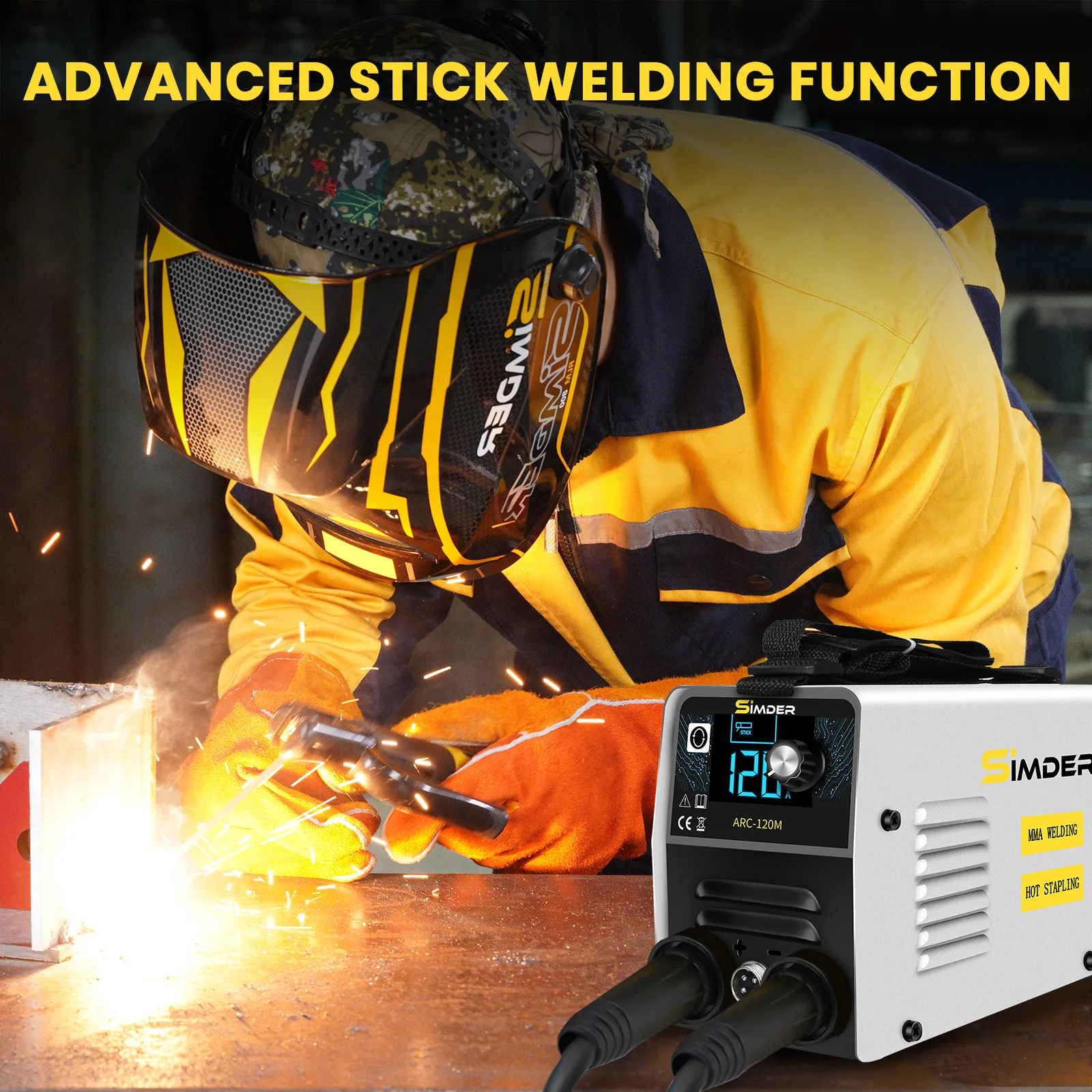SSIMDER Stick Welder Plastic Welder 2 in 1 Welding Machine ARC-120M 110V MMA ARC Machine dc Inverter with Digital