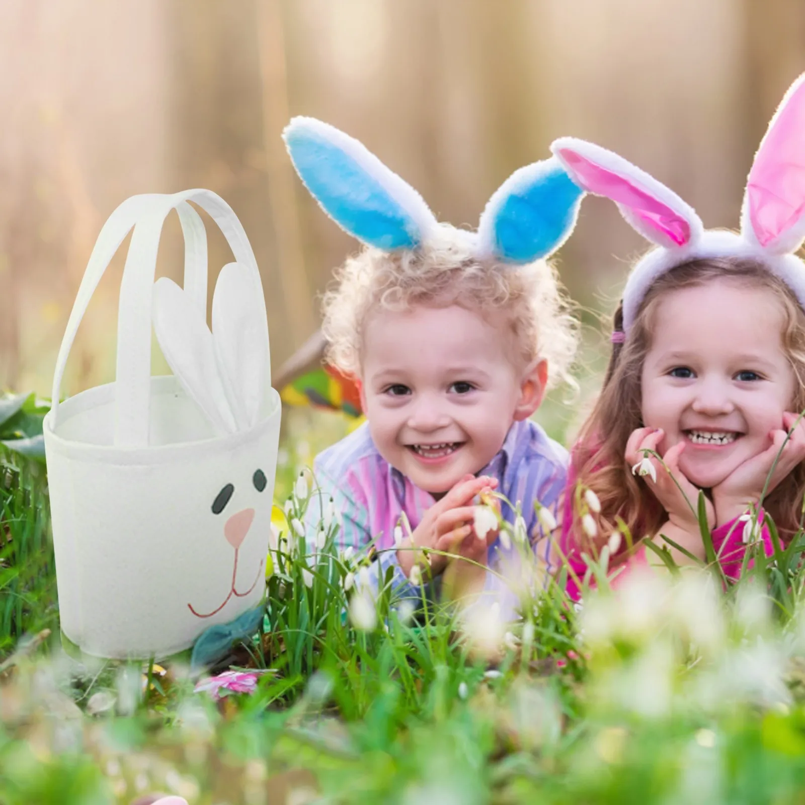 Supplies Rabbit Decor Non-Woven Kids Easter Egg Storage Bucket Bunny Basket Easter Party Wedding Holiday Banquet Anniversary