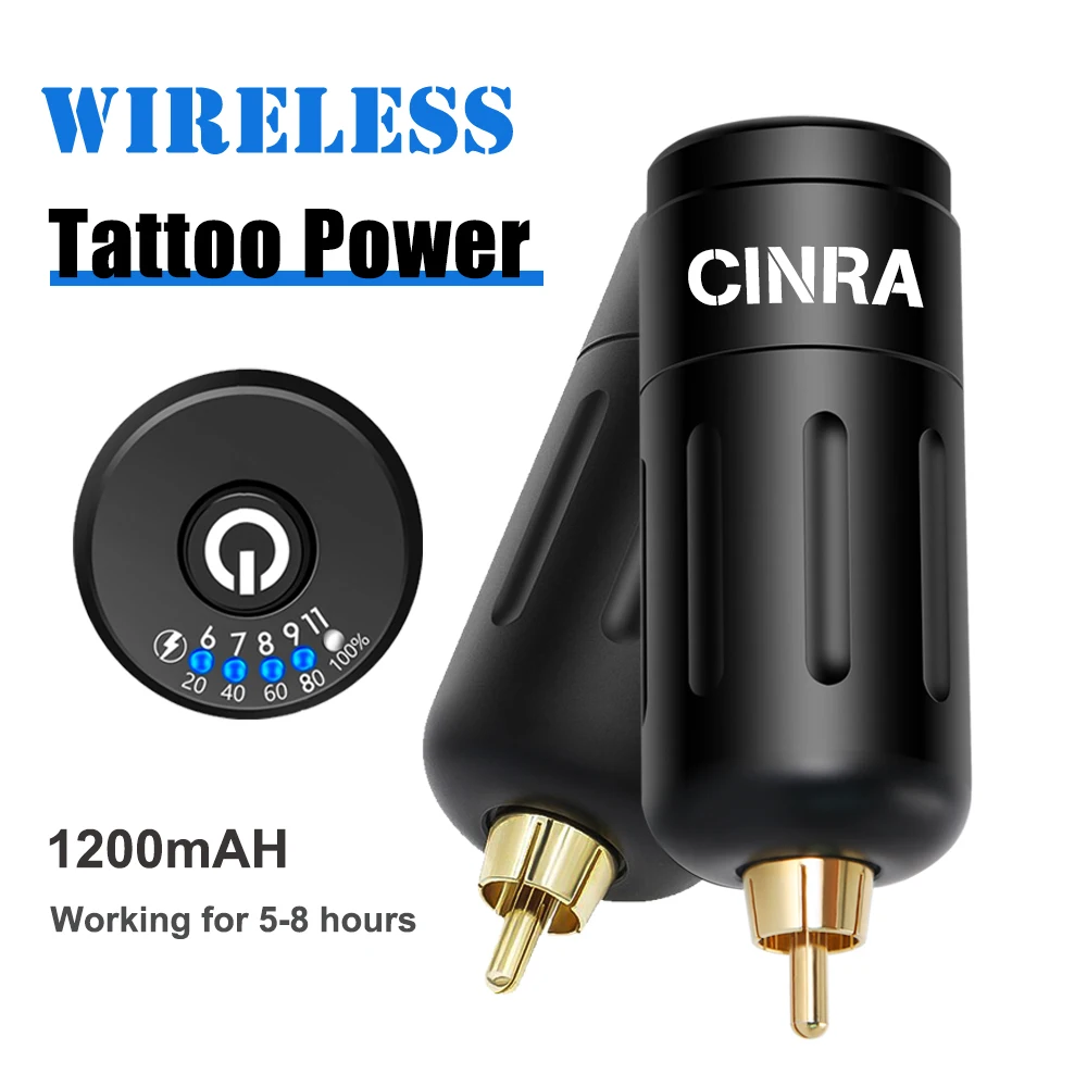 Mini Wireless Tattoo Power Supply RCA Connector 1200mAh Tattoo Machine Rechargable Battery for Makeup Tattoo Kit Supply original 1 2v 1200mah chewing rechargeable battery for md cd mp3 personal stereo player power bank