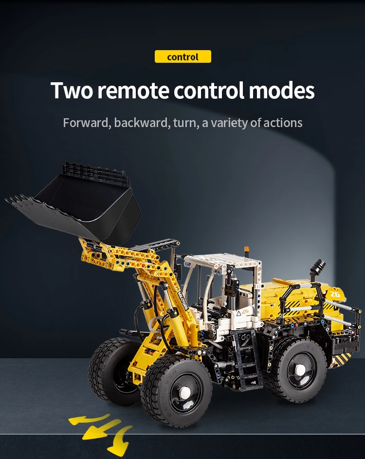 Mould King 17026 Technisches Auto-Spielzeug Der APP&RC Motorisierte Pneumatische Lader L550 Modellbausatz Weihnachtsgeschenk für Kinder – Detail 5