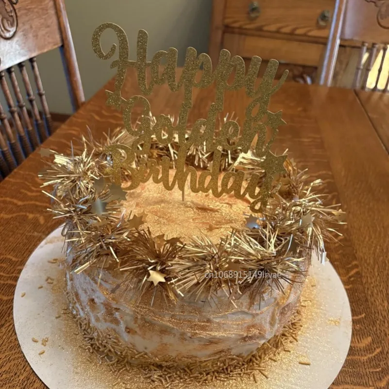 30-10PCS Foil Firework Cupcake Toppers Happy Birthday Cake Toppers Sparkle Tinsel Flower Toothpicks Party Decor Baby Shower