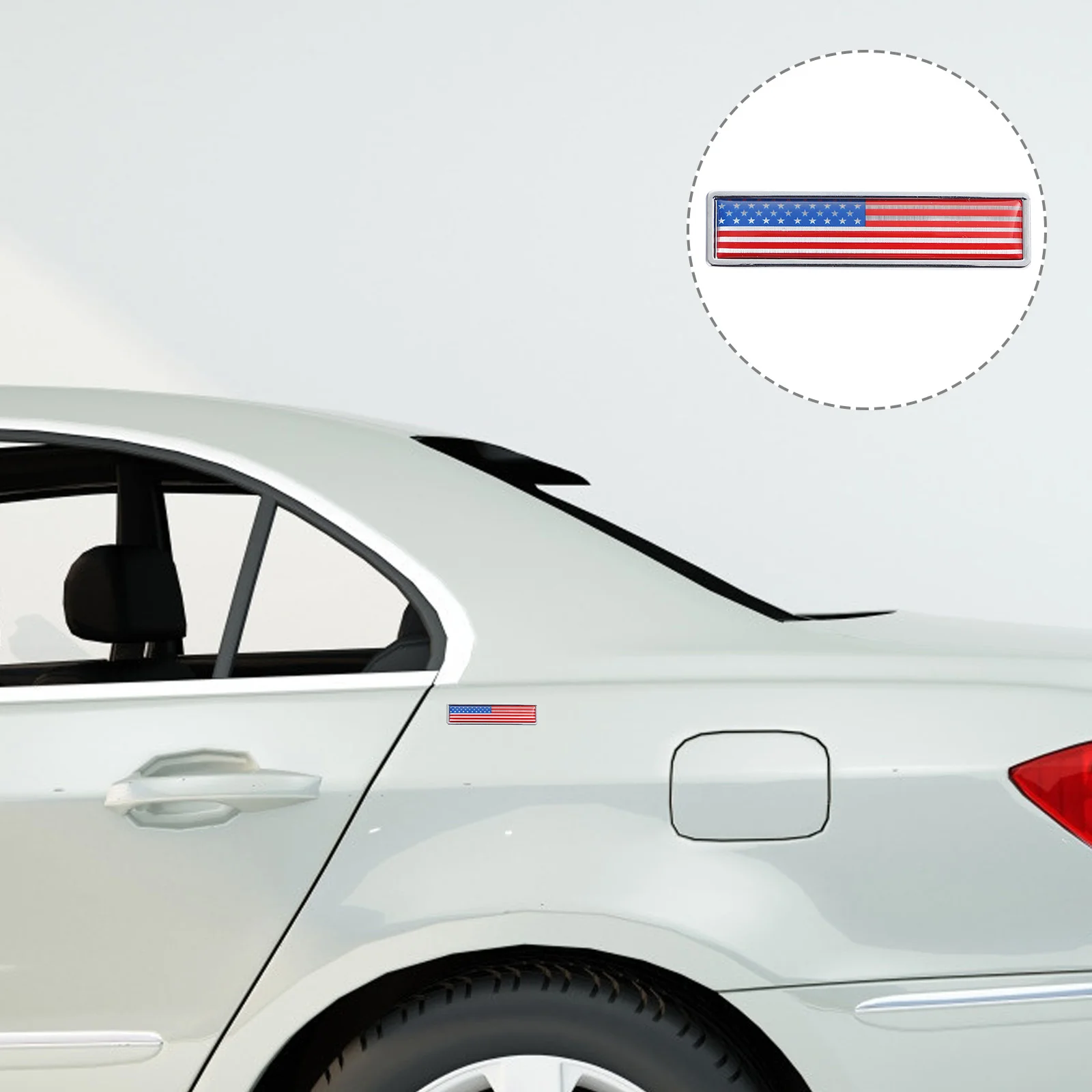 

2 Pcs Hard Hats Flag Metal Stickers Car Bumper Door Decorative Decal Zinc Alloy Decals Styling