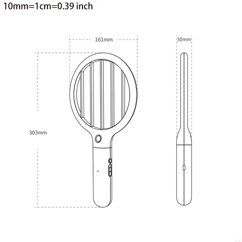 【Fast and Free Delivery】 K32C 2600V Zapper Racket Electric & Lamp Rechargeable Insect Trap with LED Attractant 3 Mesh.