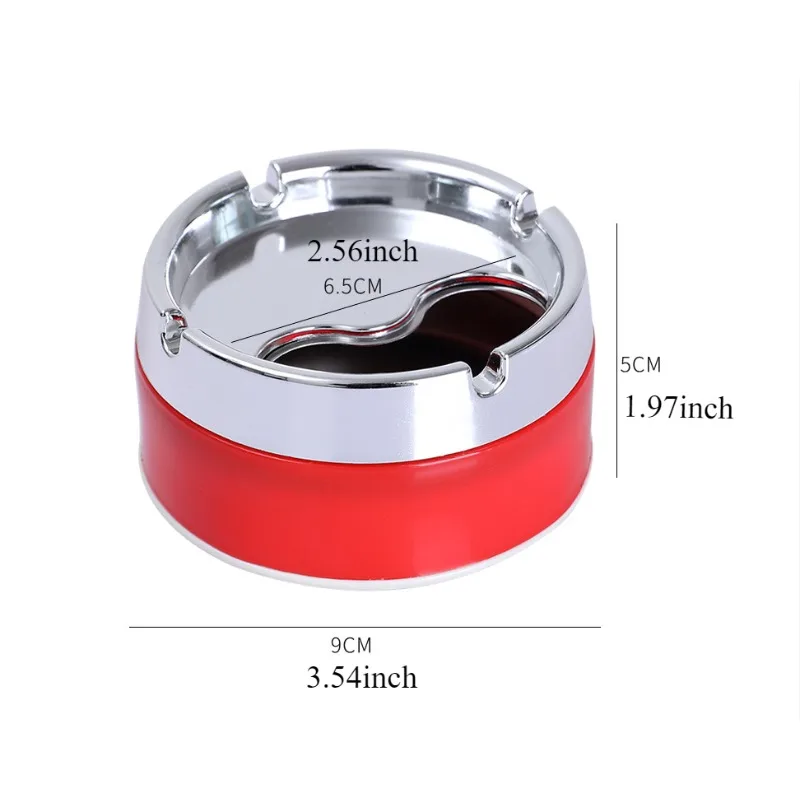 1개 9cm 차량용 밀폐형 회전식 재떨이 뚜껑 포함 청소 용이 심플 담배 재두기 방지 U 카드 슬롯 먼지 방풍