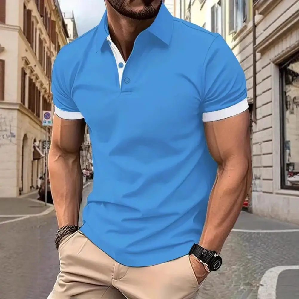 Men Tops Lapel Short Sleeve Casual Loose Fit Regular Style Tops Casual Loose Fit Pullover Tops Nine Vicious Nothing Daily Wear