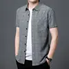 Men's Short Sleeve New in Shirts Casual Loose Slim Fitting Non Ironing Wrinkle Resistant Blouse Summer Fashion Vintage Tops 2