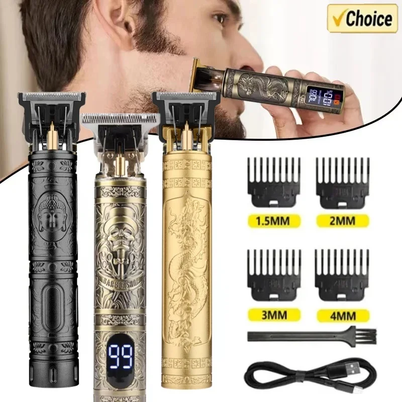 Electric Shaver Vintage T9 Hair Cutting Machine Men's Electric Shaver Rechargeable Hair Trimmer Beard Shaver Barber Cutter