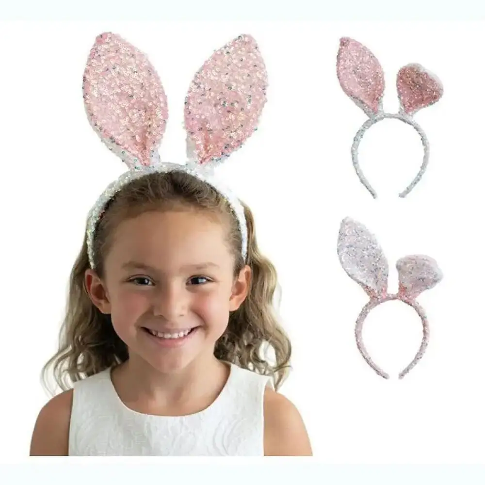 Bunny Girl Stirnband Cosplay Hasenohren Graue Plüsch-Ohrringe Kopfschmuck Biegbare Ohrringe Haarbänder Weihnachtsgeschenk Verkleidung – Detail 6