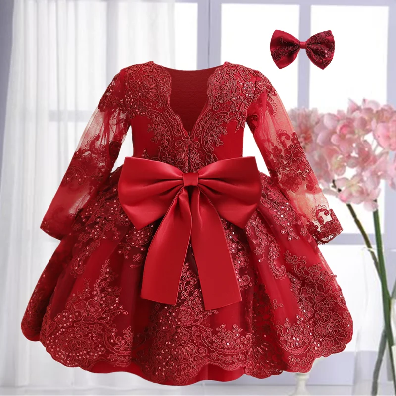 15YrsToddlerGirlDressFallSequinFlowerLongSleeveTutuGown