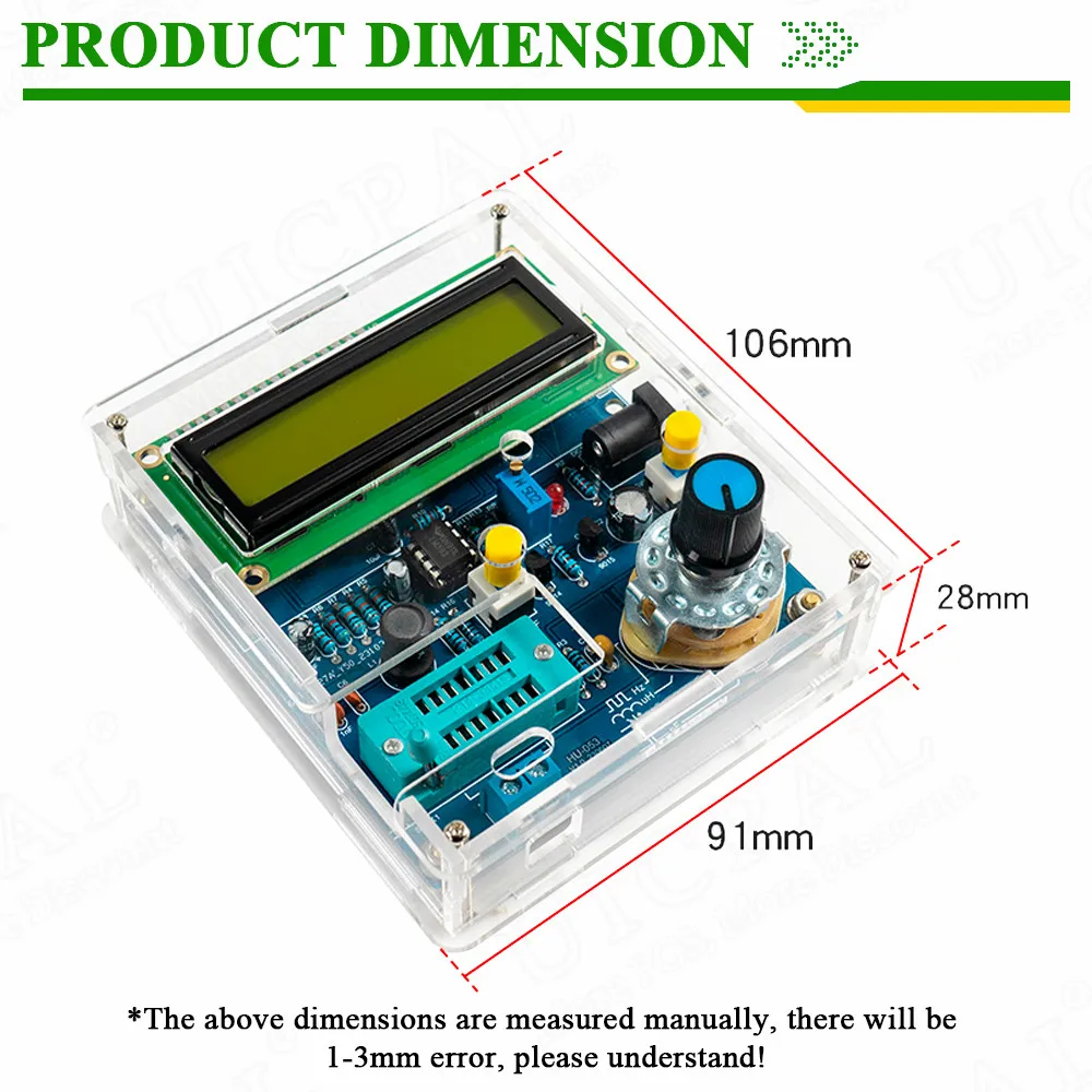 Tester di induttanza di capacità Kit elettronico fai-da-te Display di misurazione della frequenza PCB Progetto di saldatura fai-da-te Pratica di saldatura - immagine 2