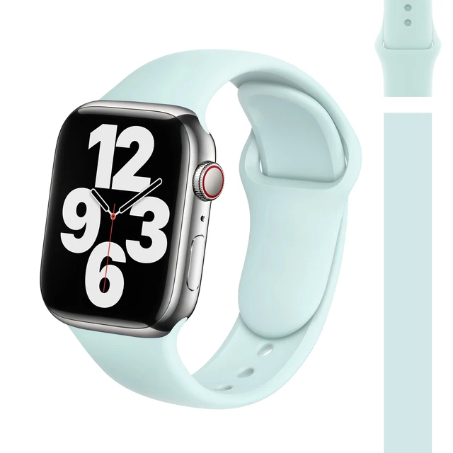 Silicone Strap for Apple Watch Band 45mm 41mm 44mm 40mm 42mm 38mm Correa Watchband Armband Bracelet iWatch Series 7 SE 6 5 4 3 2 30