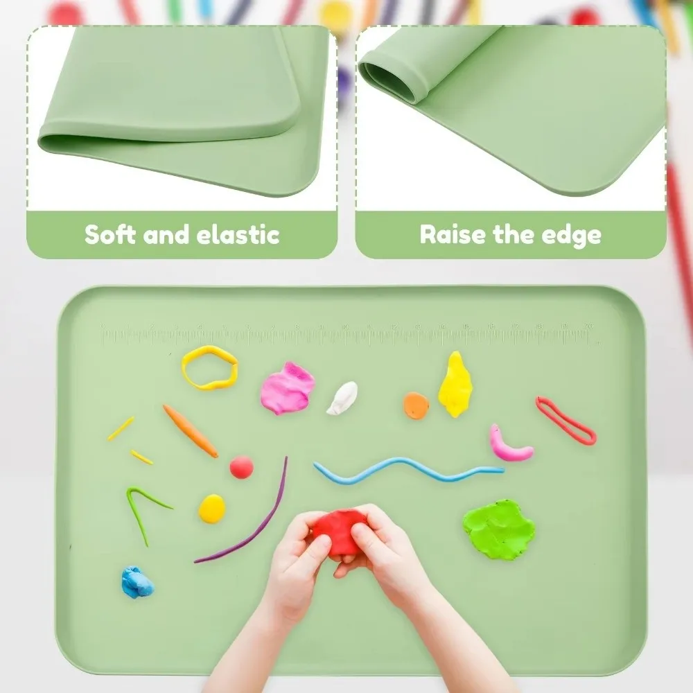 실리콘 페인팅 매트 미끄럼 방지 대형 DIY 공예 트레이 높은 가장자리가 있는 재사용 가능한 그래피티 클레이 아트 패드 공예용 그림 클레이