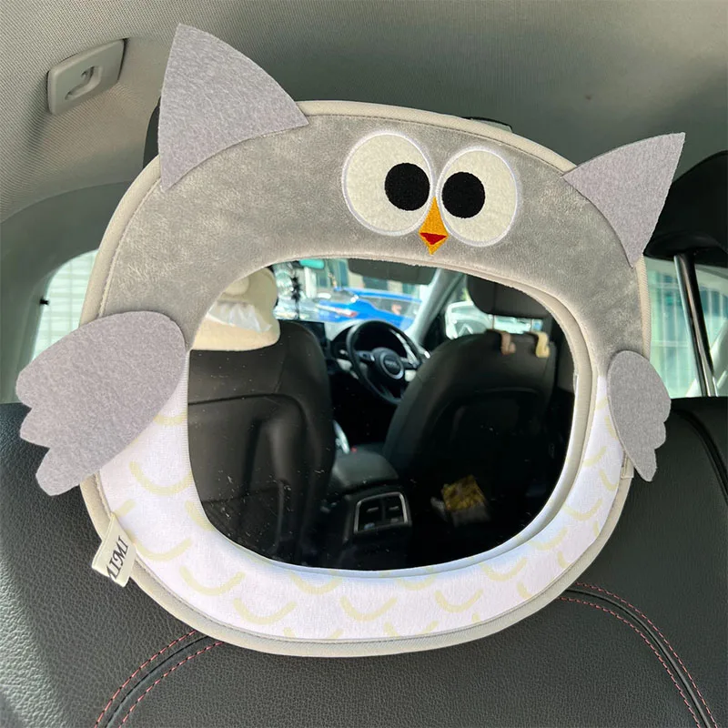 Children Safety Seat Rearview Mirror Car Pendant Baby Observation Mirror  Auto Cute Cartoon Animal Plush Dolls Hanging Mirror - AliExpress